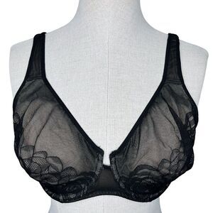 Wacoal Stark Beauty Underwire Bra sz 34DD * Black Beige Sand Full Figure Mesh